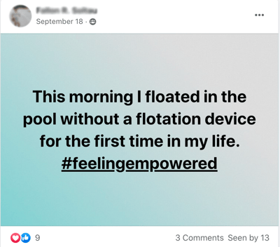 This morning I floated